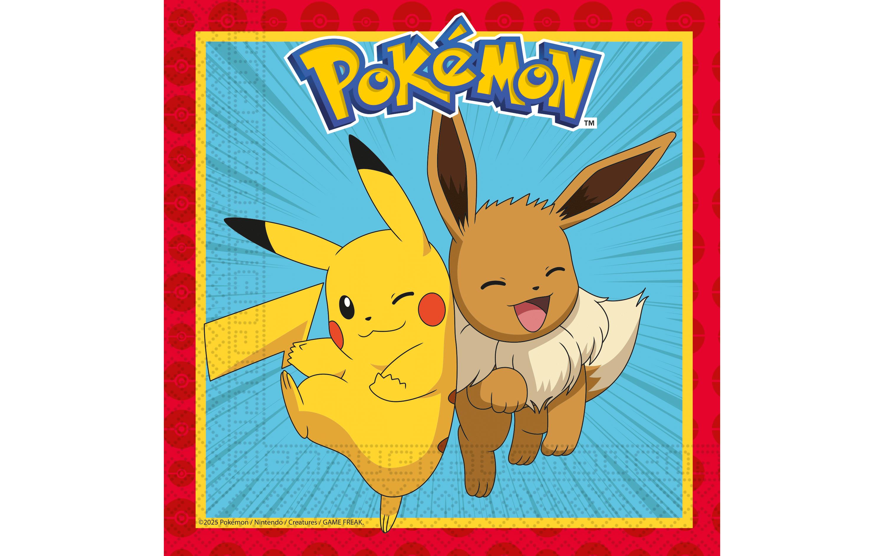 We fiesta party Pokémon Servietten – 33 × 33 cm, 2-lagig – 20 Stück