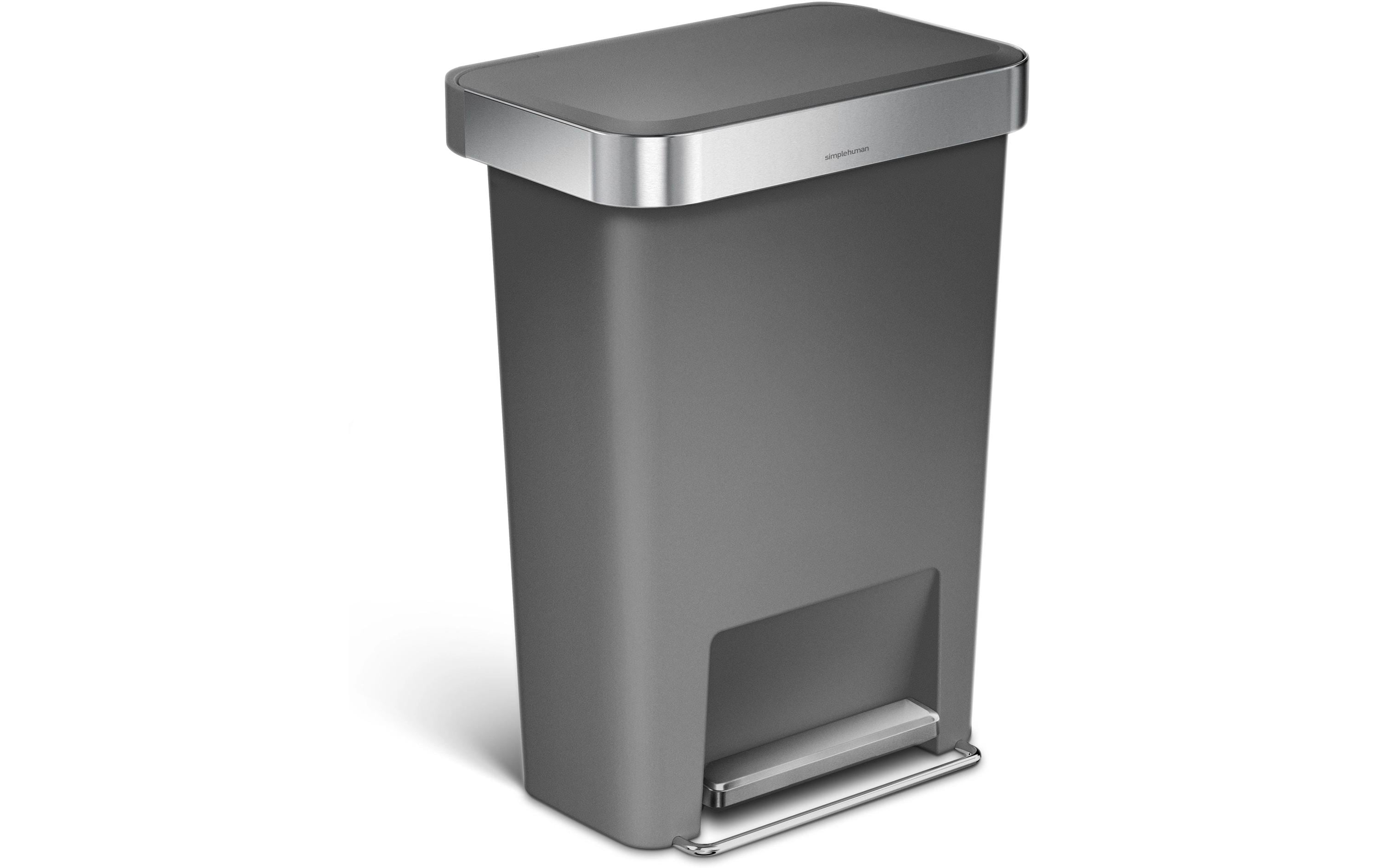 Simplehuman Treteimer – 45 l – Kunststoff, rechteckig – grau