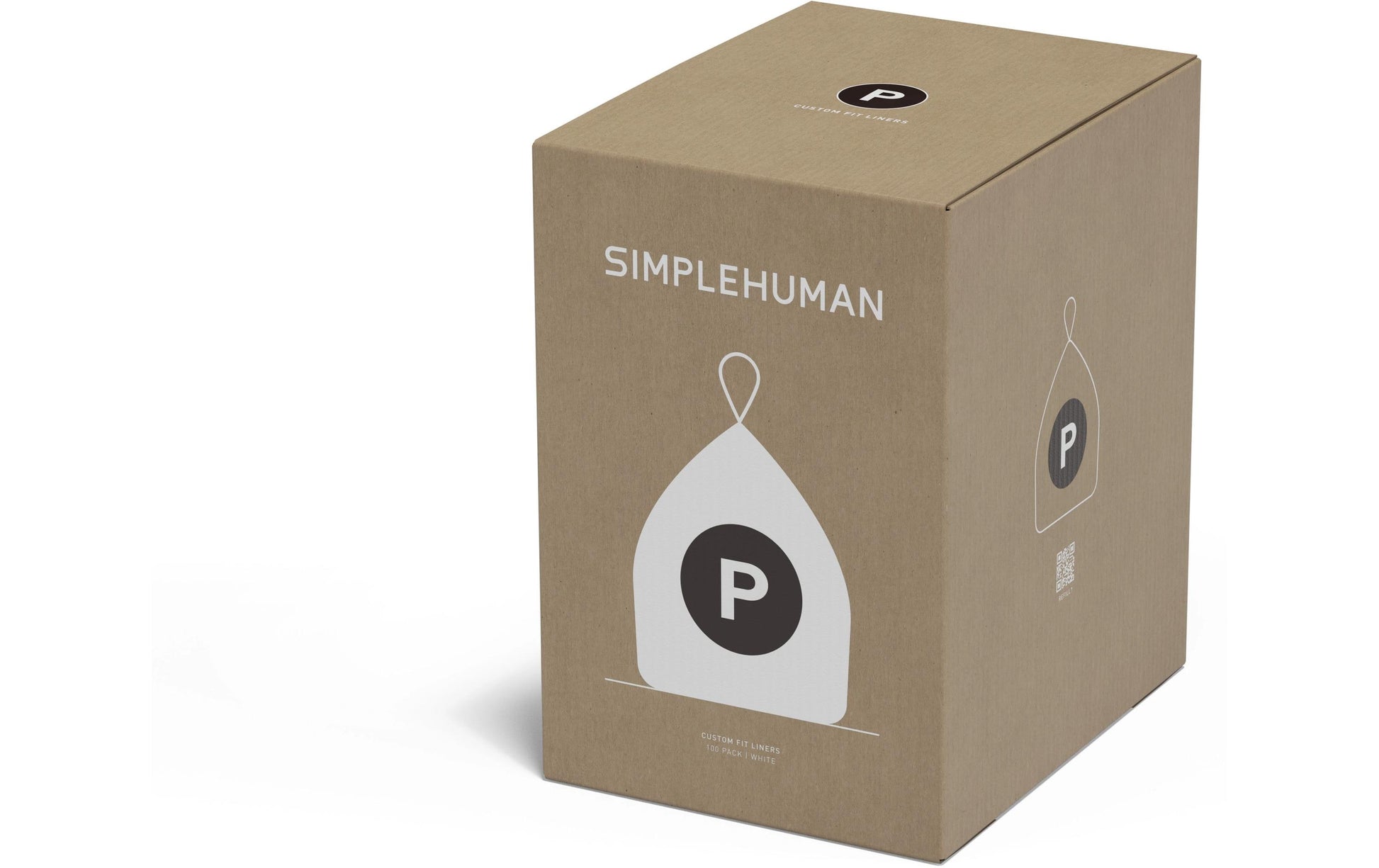 simplehuman Kehrichtsack – 60 l, mit Zugband, PE, weiss, 797 × 599 mm, 100 Stk
