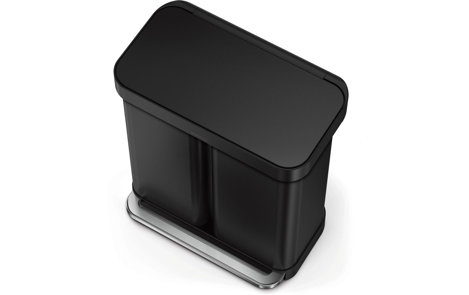 Simplehuman Systempapierkorb – 58 l – Stahl, rechteckig – 2-fach – schwarz matt
