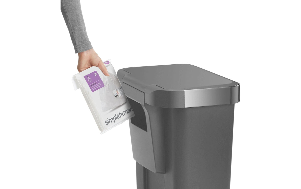 Simplehuman Treteimer – 45 l – Kunststoff, rechteckig – grau