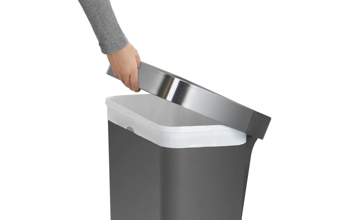 Simplehuman Treteimer – 45 l – Kunststoff, rechteckig – grau