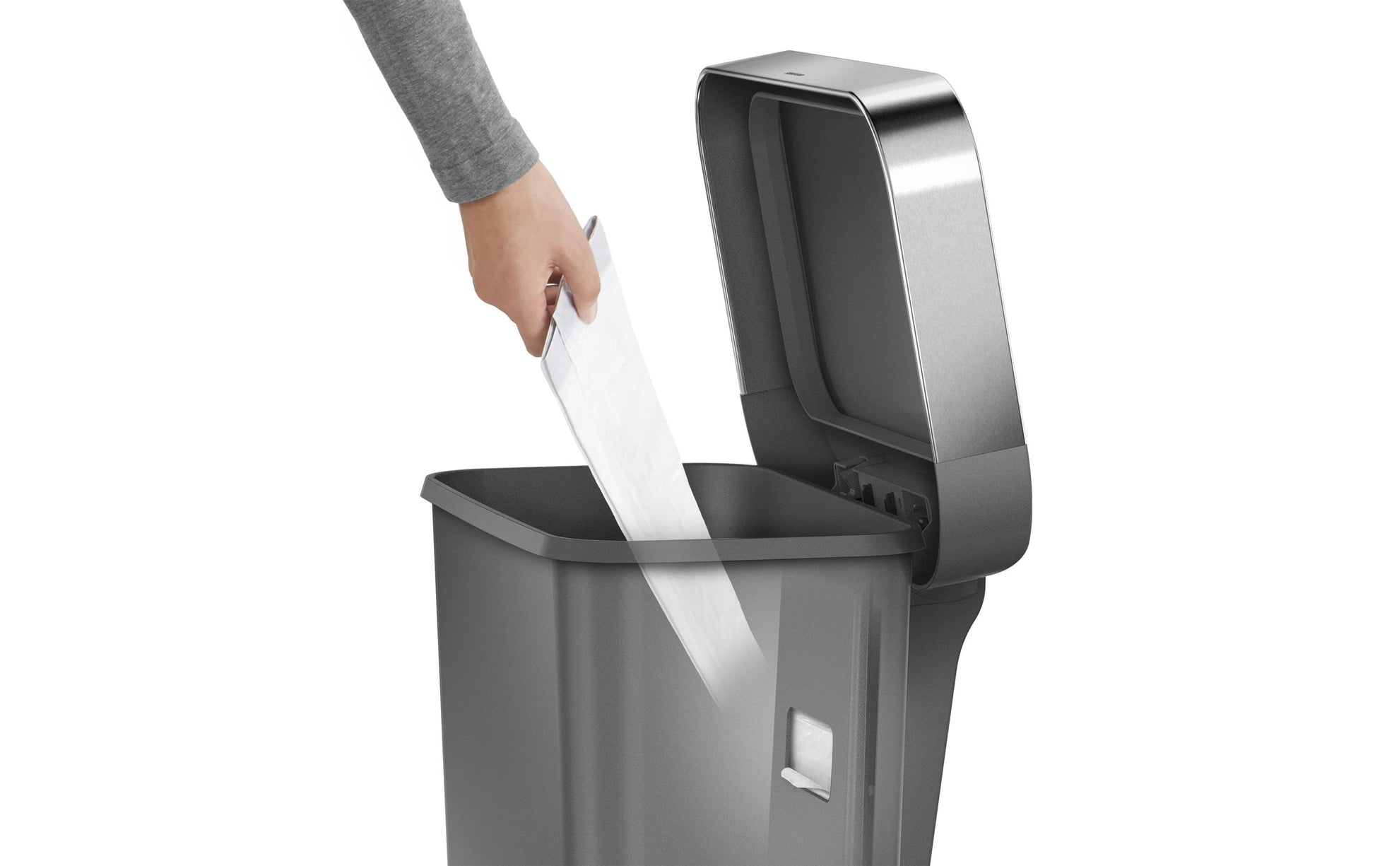 Simplehuman Treteimer – 45 l – Kunststoff, rechteckig – grau