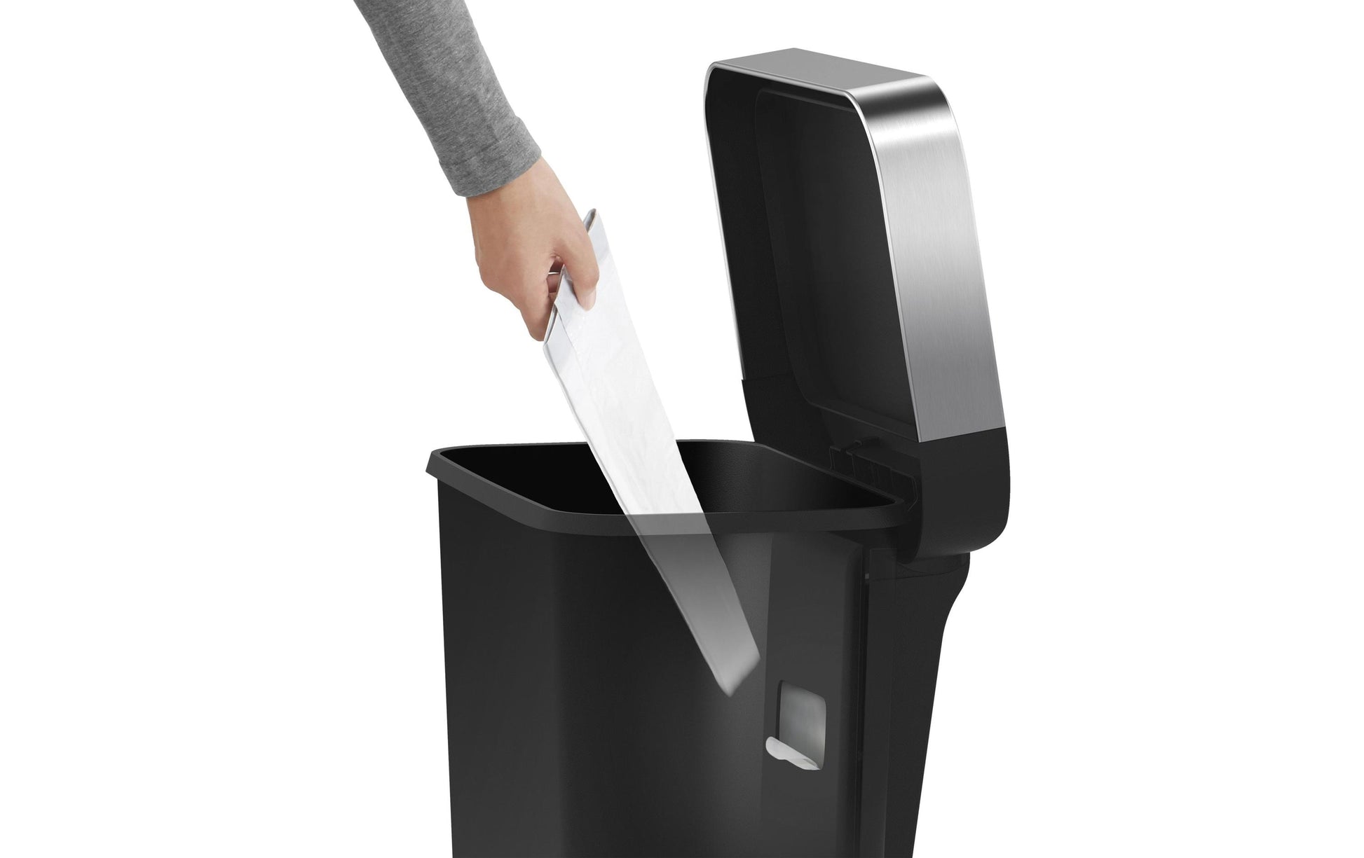 simplehuman Treteimer CW1385CB – 45 l – Kunststoff, rechteckig – schwarz