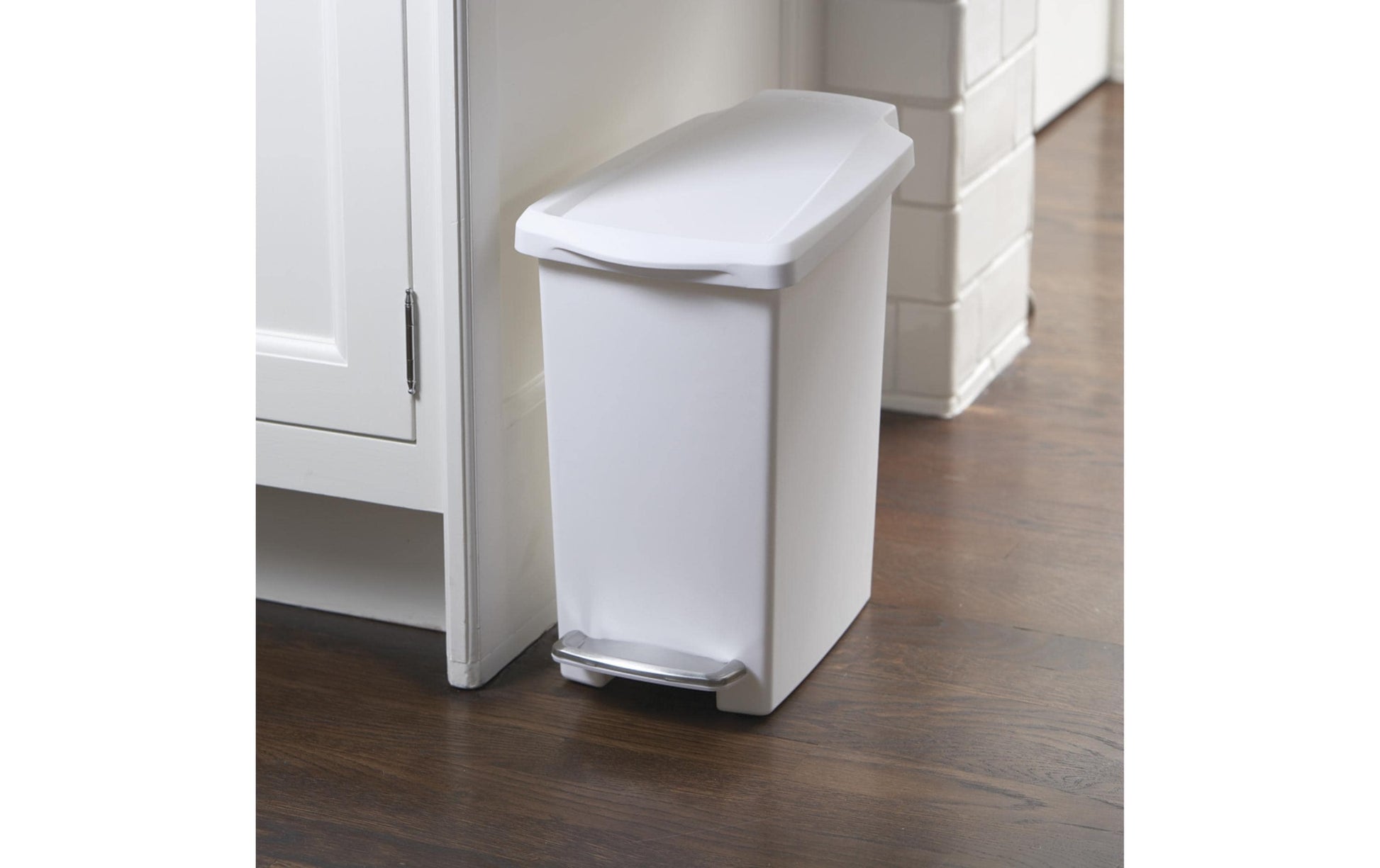 Simplehuman Treteimer – 10 l – Kunststoff, rechteckig – weiss