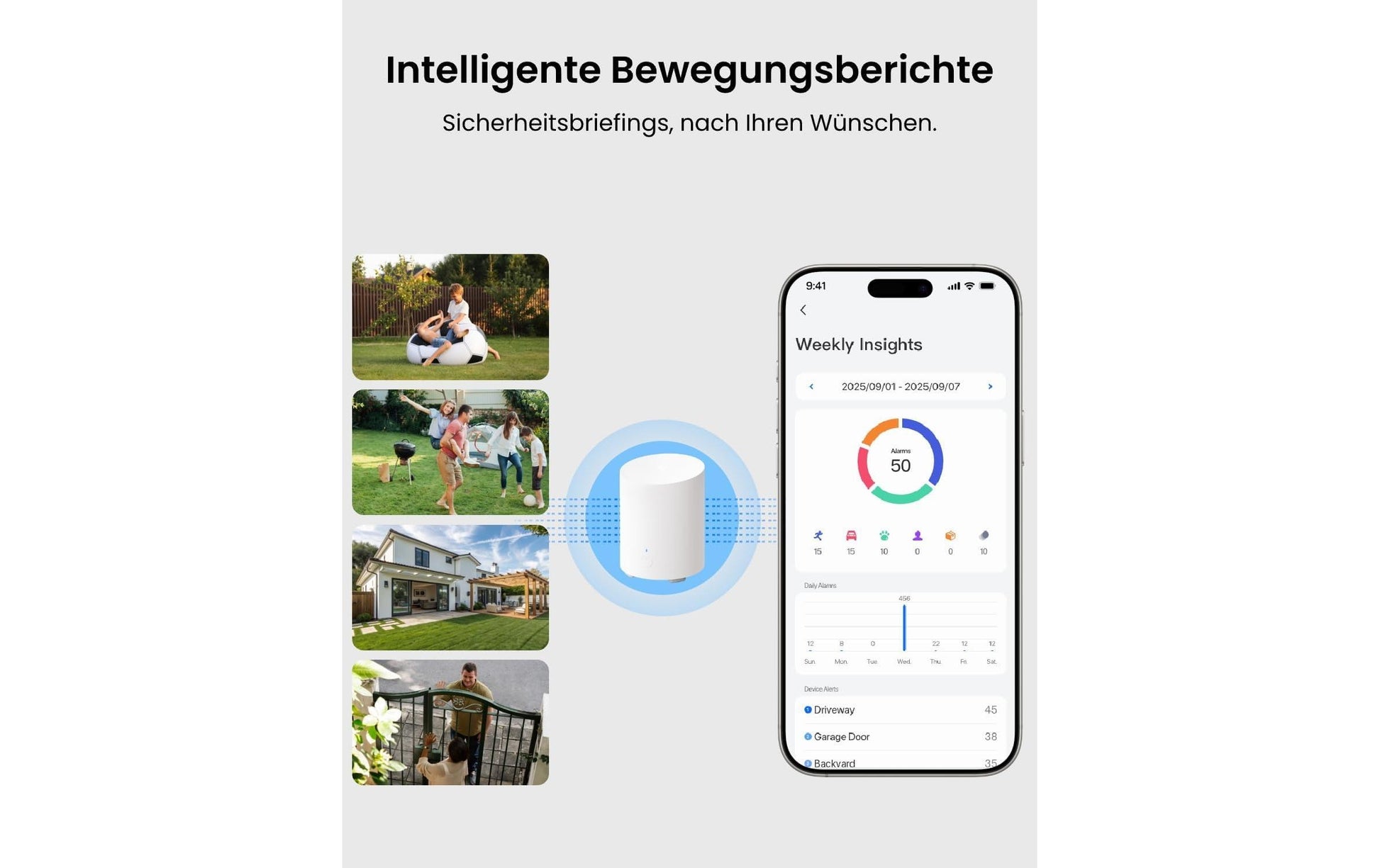 Reolink zubehör Reolink Home Hub Mini – Basisstation – RJ-45 (LAN), WLAN, Externes Netzteil – für Amazon Alexa, Google Home