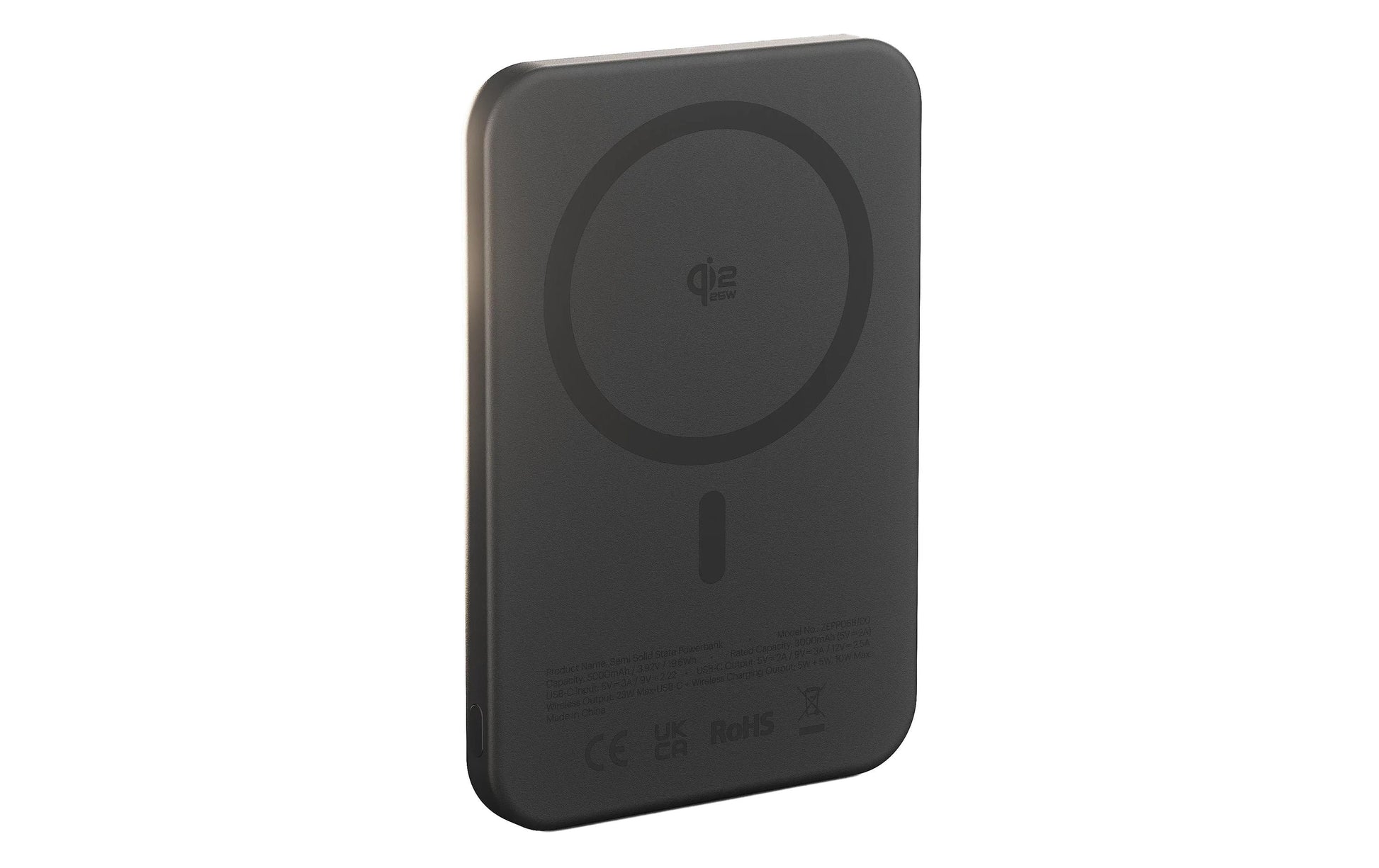 Zens Pro2 Slim MagSafe Powerbank 5'000 mAh – 25 W PD, Qi2 25 W, 1× USB-C, Schwarz