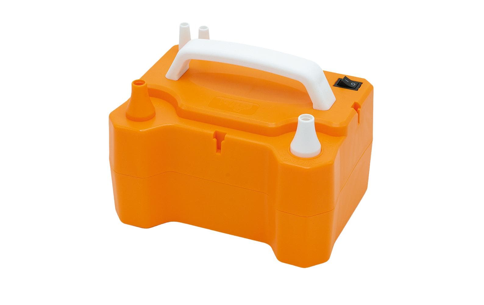 We fiesta party Fiesta Elektrische Ballonpumpe – Orange/Weiss – Kunststoff – 1 Stück – 2 Ausgänge, 600 W
