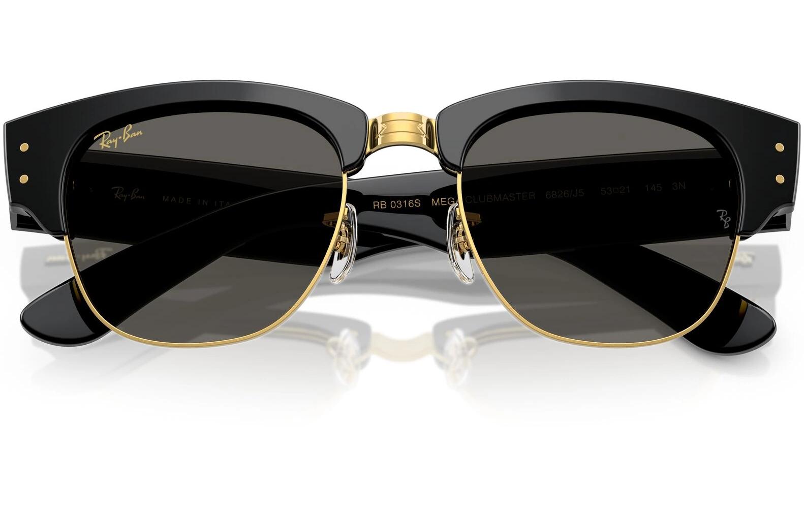 Ray-Ban Schutzbrille MEGA CLUBMASTER – Graue Gläser, UV-Schutz, Kunststoffrahmen