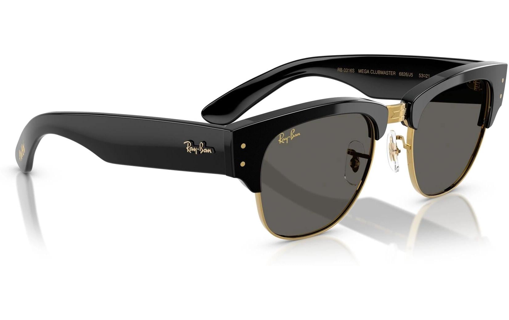 Ray-Ban Schutzbrille MEGA CLUBMASTER – Graue Gläser, UV-Schutz, Kunststoffrahmen