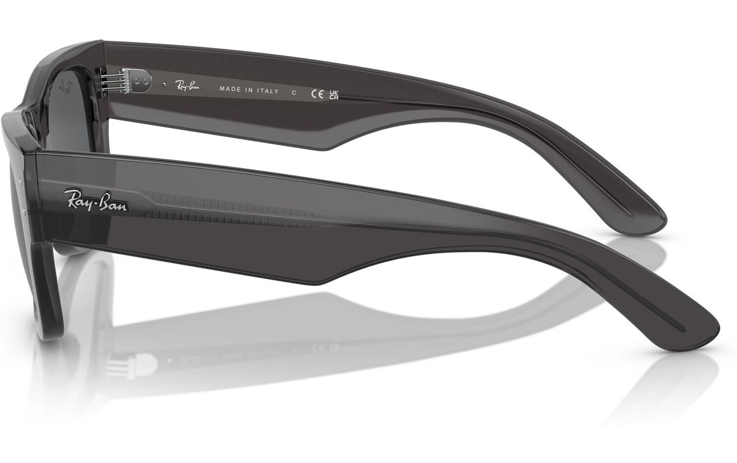 Ray-Ban Schutzbrille MEGA WAYFARER – Dunkelgraue Gläser, UV-Schutz, schwarzer glänzender Rahmen