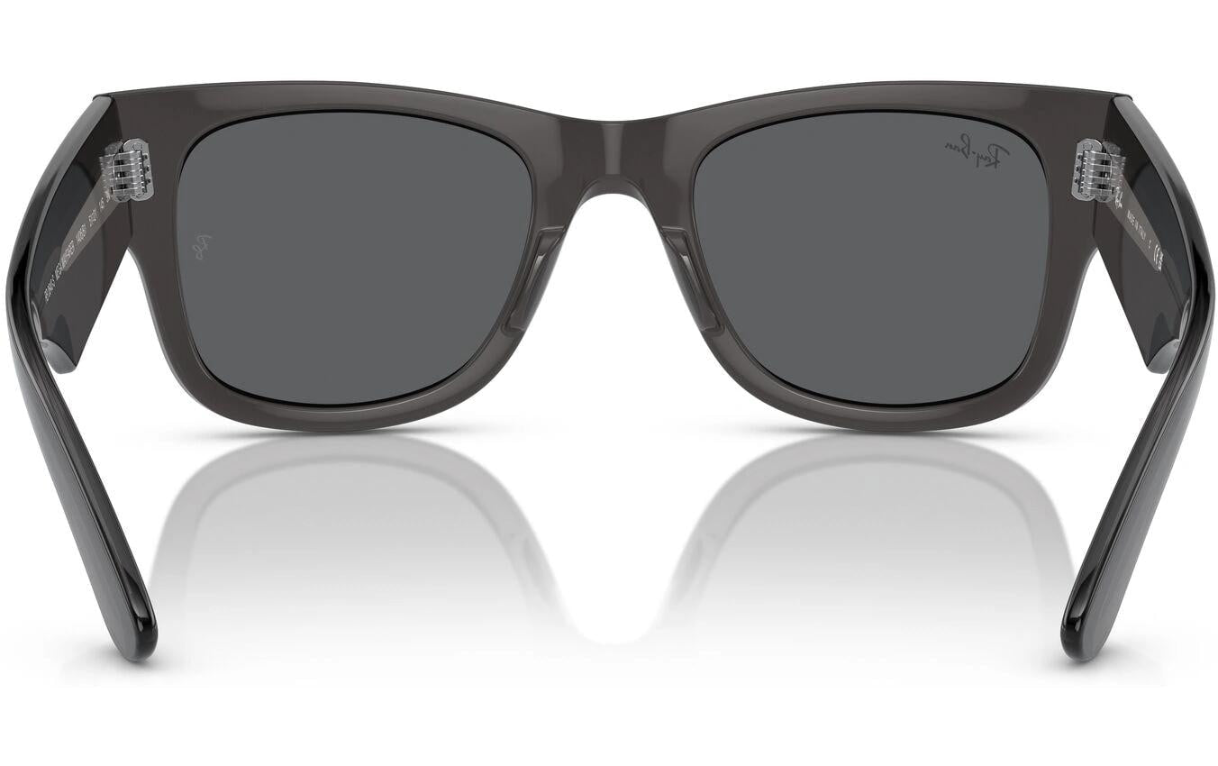 Ray-Ban Schutzbrille MEGA WAYFARER – Dunkelgraue Gläser, UV-Schutz, schwarzer glänzender Rahmen