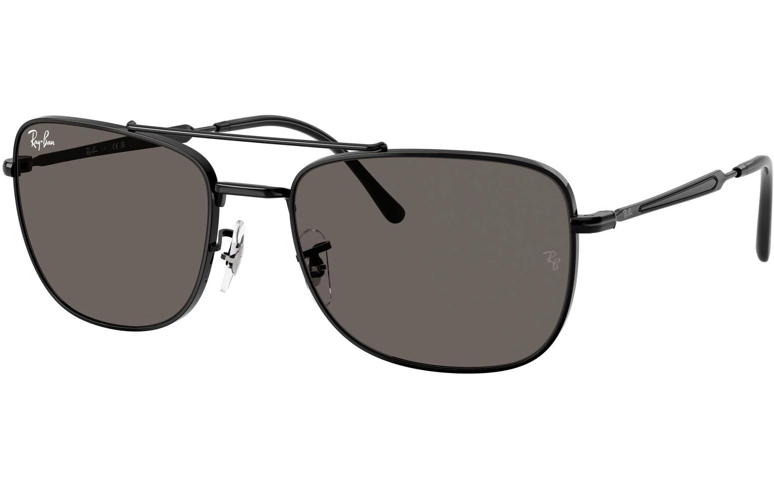 Ray-Ban Schutzbrille RB3755 – Dunkelgraue Gläser, UV-Schutz, Schwarzer Metallrahmen