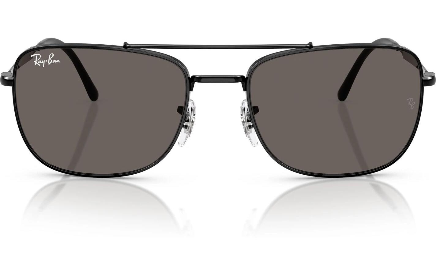 Ray-Ban Schutzbrille RB3755 – Dunkelgraue Gläser, UV-Schutz, Schwarzer Metallrahmen