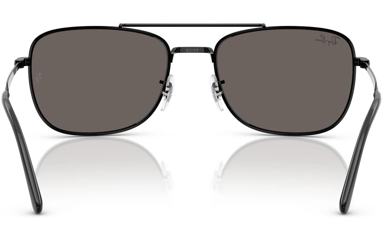 Ray-Ban Schutzbrille RB3755 – Dunkelgraue Gläser, UV-Schutz, Schwarzer Metallrahmen