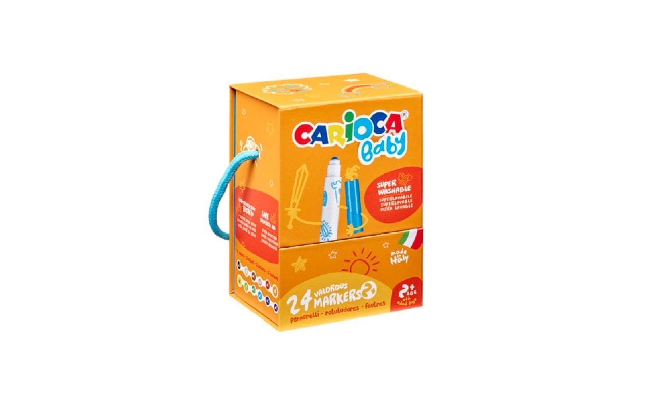 Carioca Baby Filzstifte – Rundspitze, 2,8 mm, auswaschbar, 24 Farben