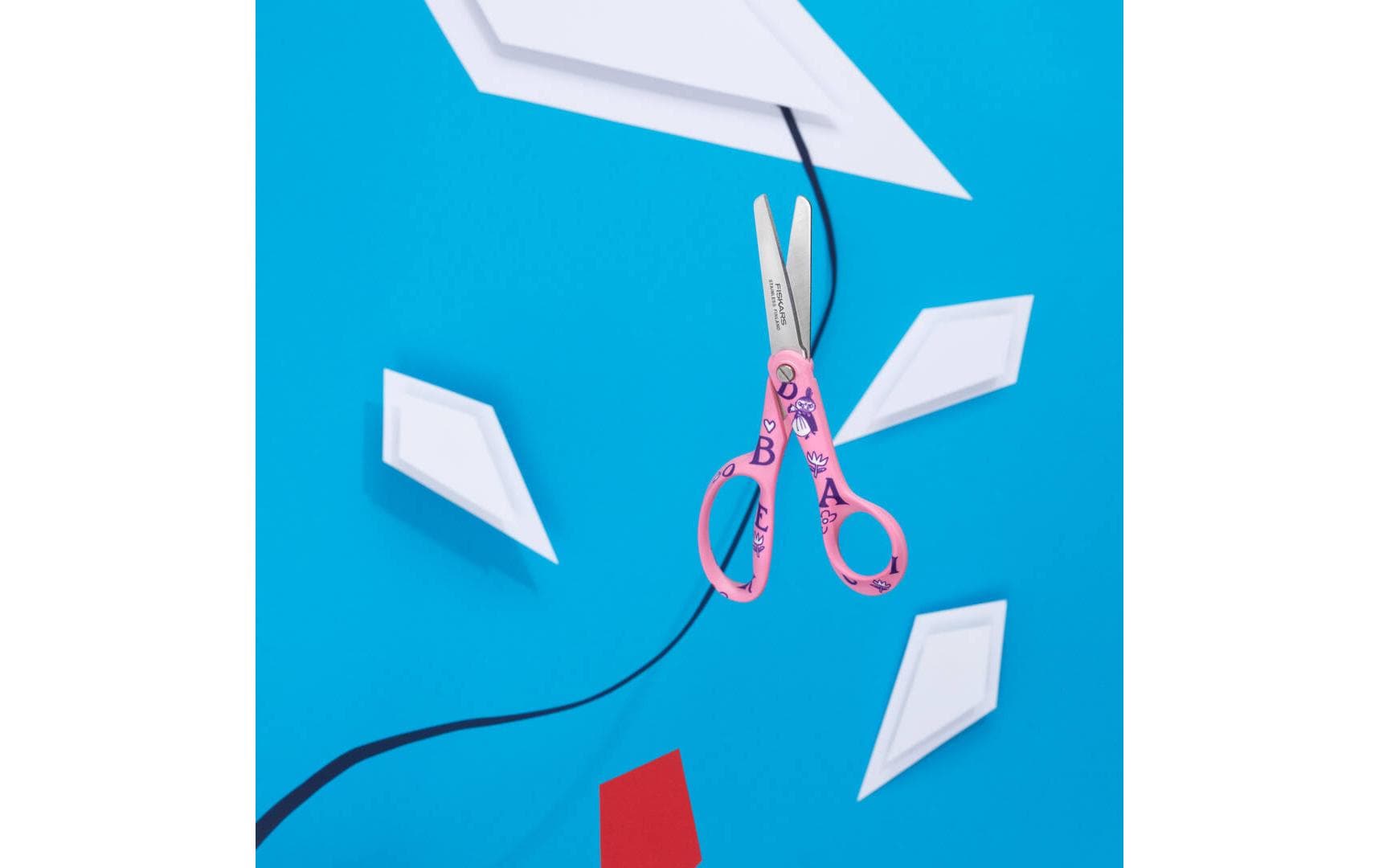 Fiskars Kinderschere 1,4 cm, für Rechtshänder – Edelstahl, Rosa