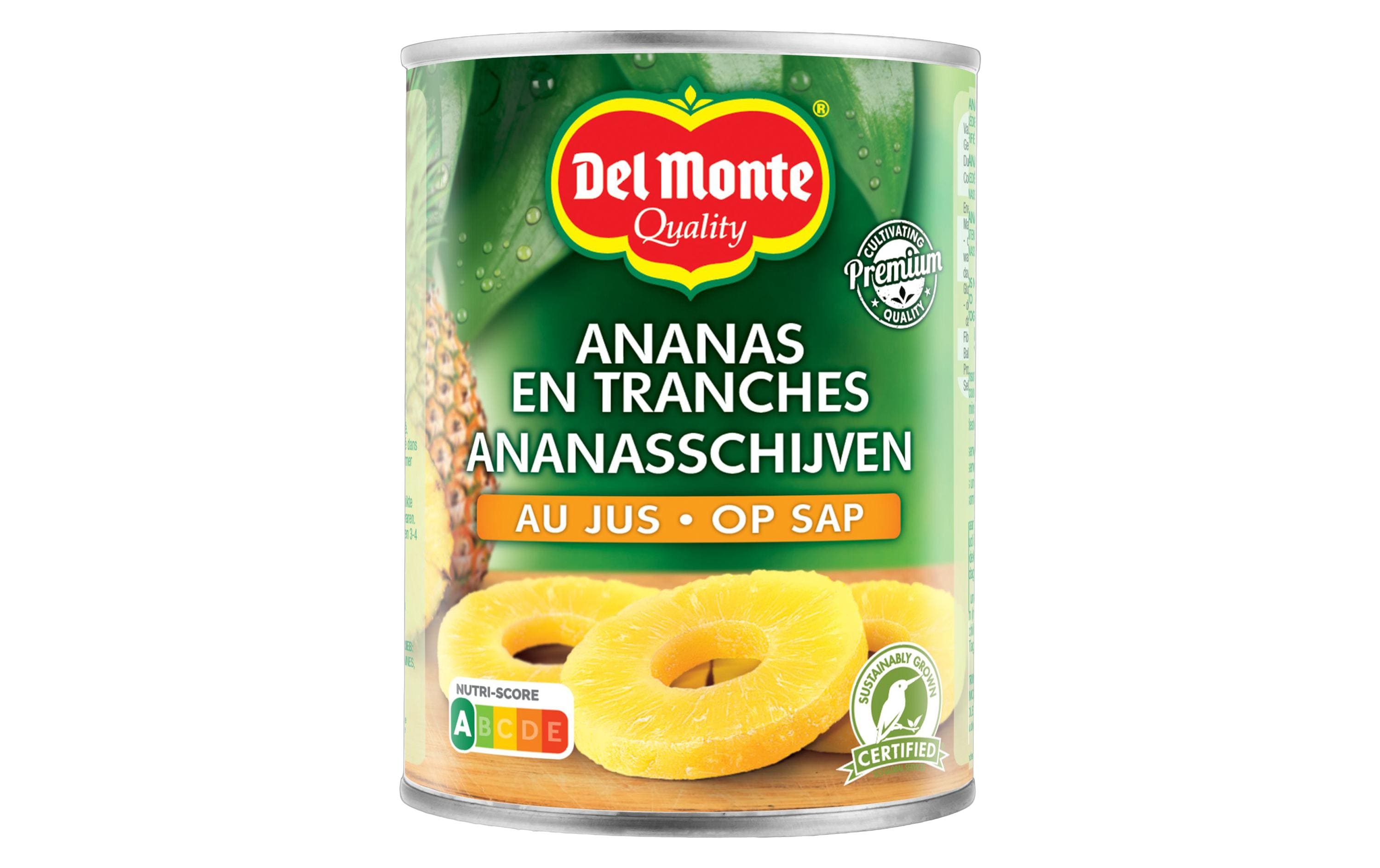 Del Monte Ananasscheiben in Fruchtsaft – vegan – 350 g