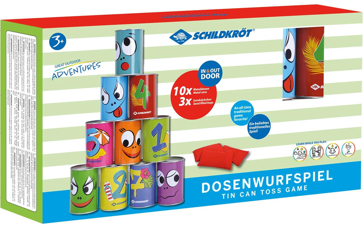 Schildkröt funsports Dosenwurfspiel – 13 Stück – ab 3 Jahren – Metall, Polyester/PE – Mehrfarbig
