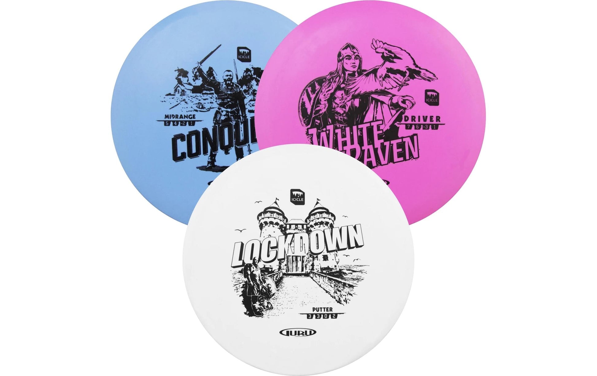 Schildkröt Funsports Guru Disc Golf Set – Starter-Set – 3-teilig – ab 6 Jahren – Kunststoff – blau/rosa/weiss