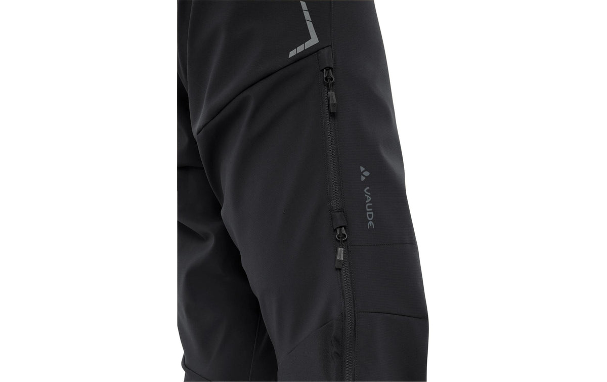 VAUDE Softshellhose Qimsa Pro – M – Schwarz, Softshell (recycelt), winddicht, wasserabweisend, reflektierend
