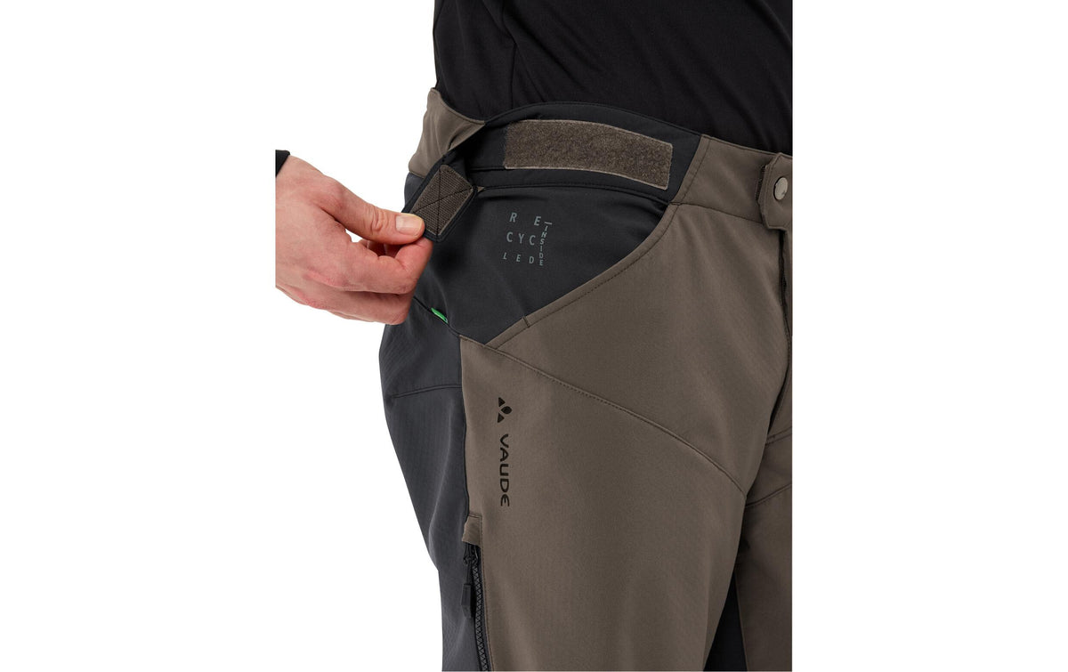 VAUDE Qimsa Pro Velohose – L – Braun/Schwarz, Polyester/Elasthan, Wasserfest, Winddicht, Reflektierend