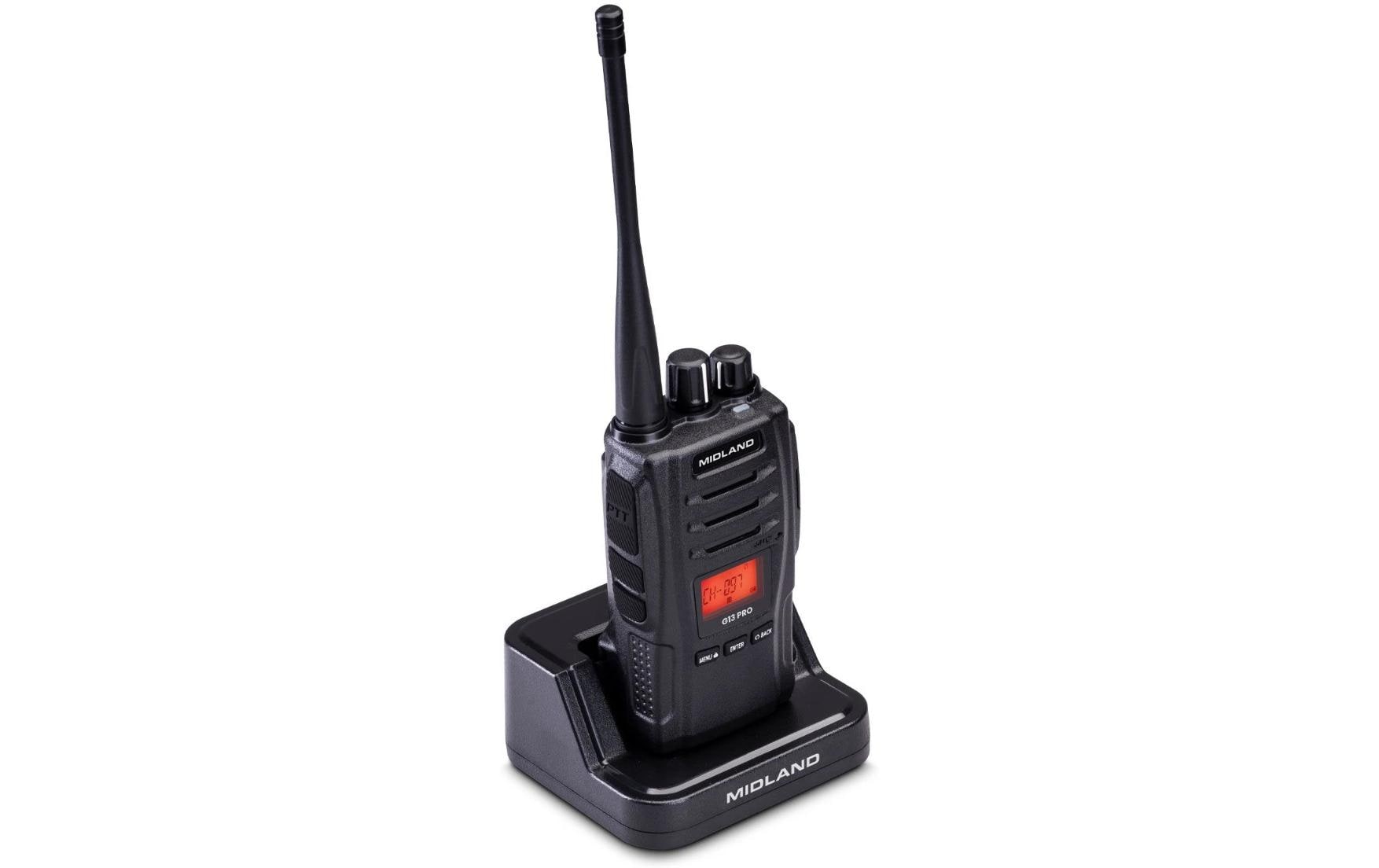 Midland G13 Pro – Funkgerät, 85 Kanäle, Reichweite bis 10 km, Metallgehäuse, IPX4