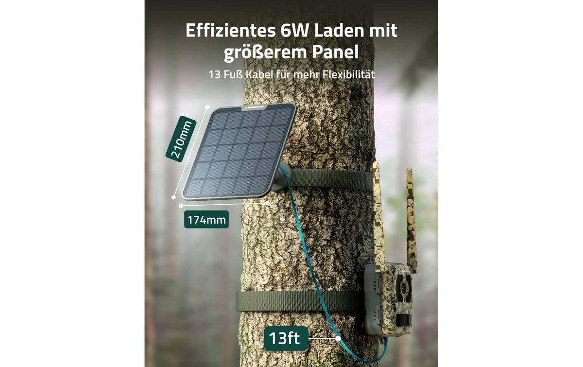 Reolink zubehör Camovue Talon Pro Solarpanel – 4 m Kabel, USB-C – für Camovue S130 – Schwarz