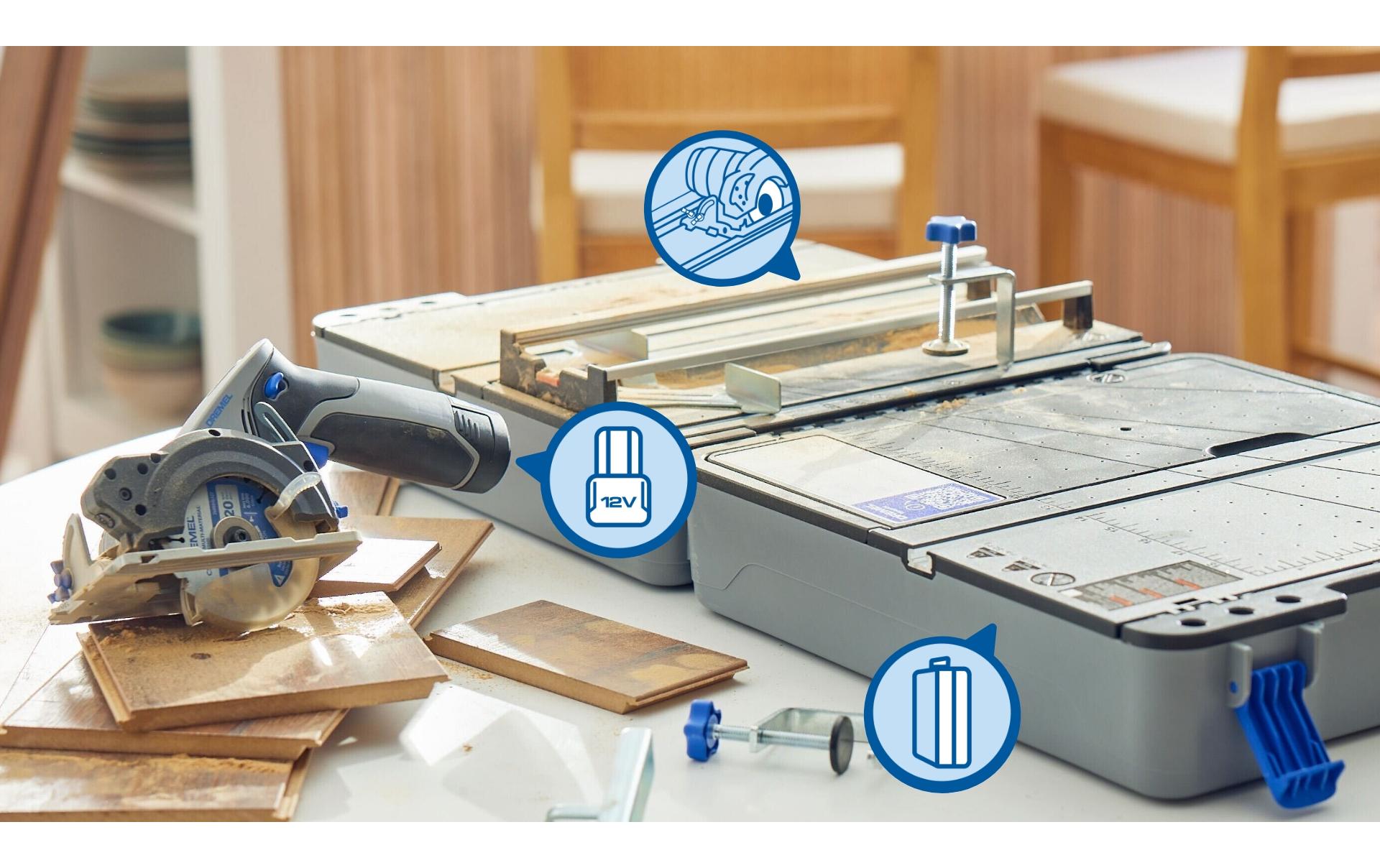 Dremel Blueprint Arbeitstisch Ø 85 mm Kunststoff/Metall – für Holz – für Dremel Blueprint 12 V