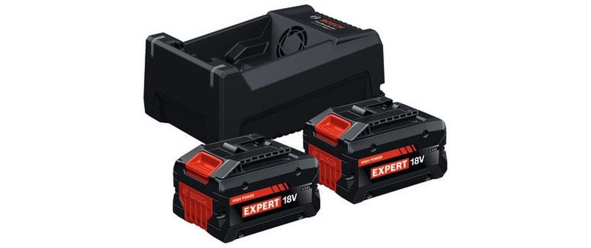 Bosch Professionelles Starter-Set Akku 18 V 5,5 Ah – Ladegerät – für AMPShare 18 V