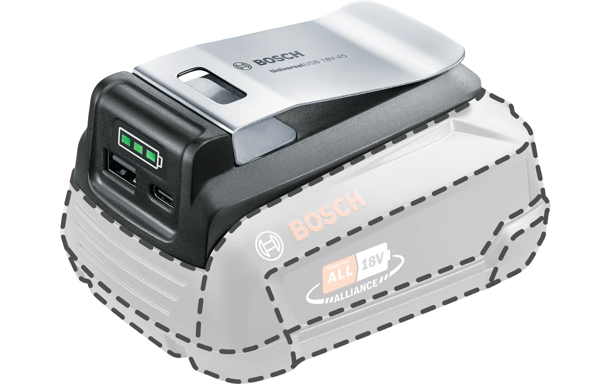 Bosch UniversalUSB 18V-45 Ladegerät 18 V Li-Ion – für POWER FOR ALL 18 V