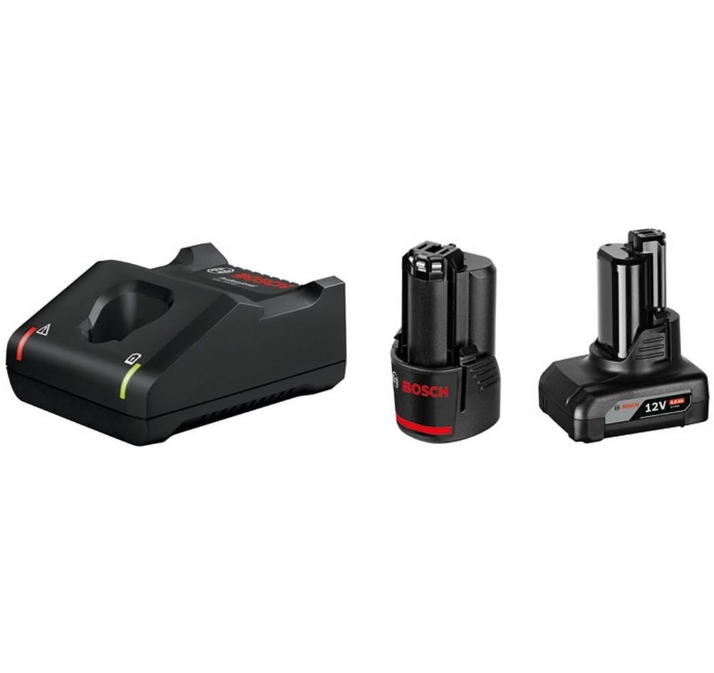Bosch Professionelles Akku-Set 12 V 2,0/4,0 Ah – GAL 12V-40 – für Bosch Professional 12 V