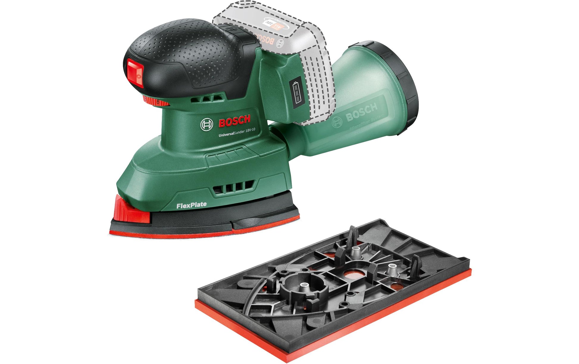 Bosch UniversalSander 18V-10 Akku-Schwingschleifer – 18 V – Solo – POWER FOR ALL