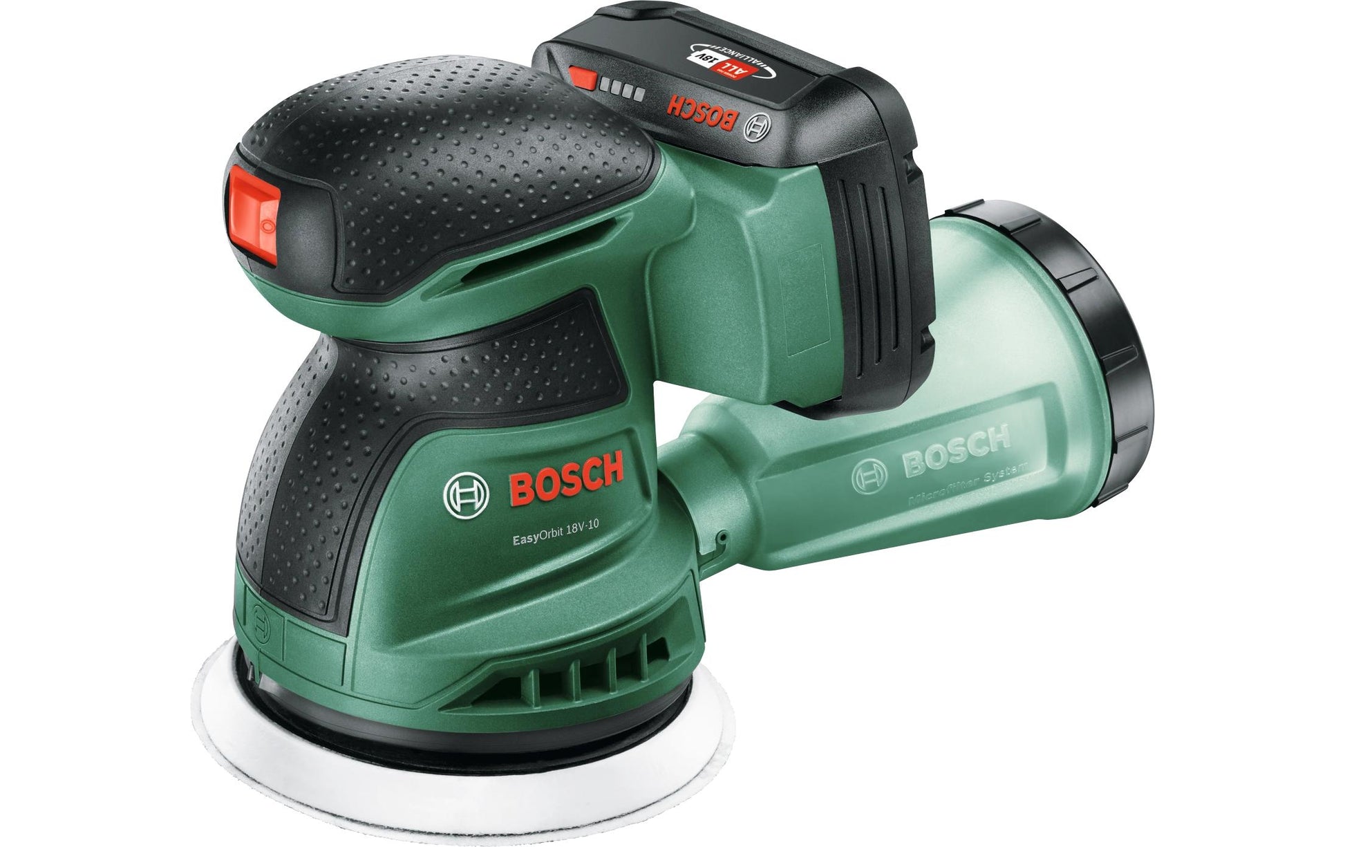 Bosch EasyOrbit 18V-10 Akku-Exzenterschleifer – 18 V – Ø 125 mm – 1×2,0 Ah & Ladegerät – POWER FOR ALL