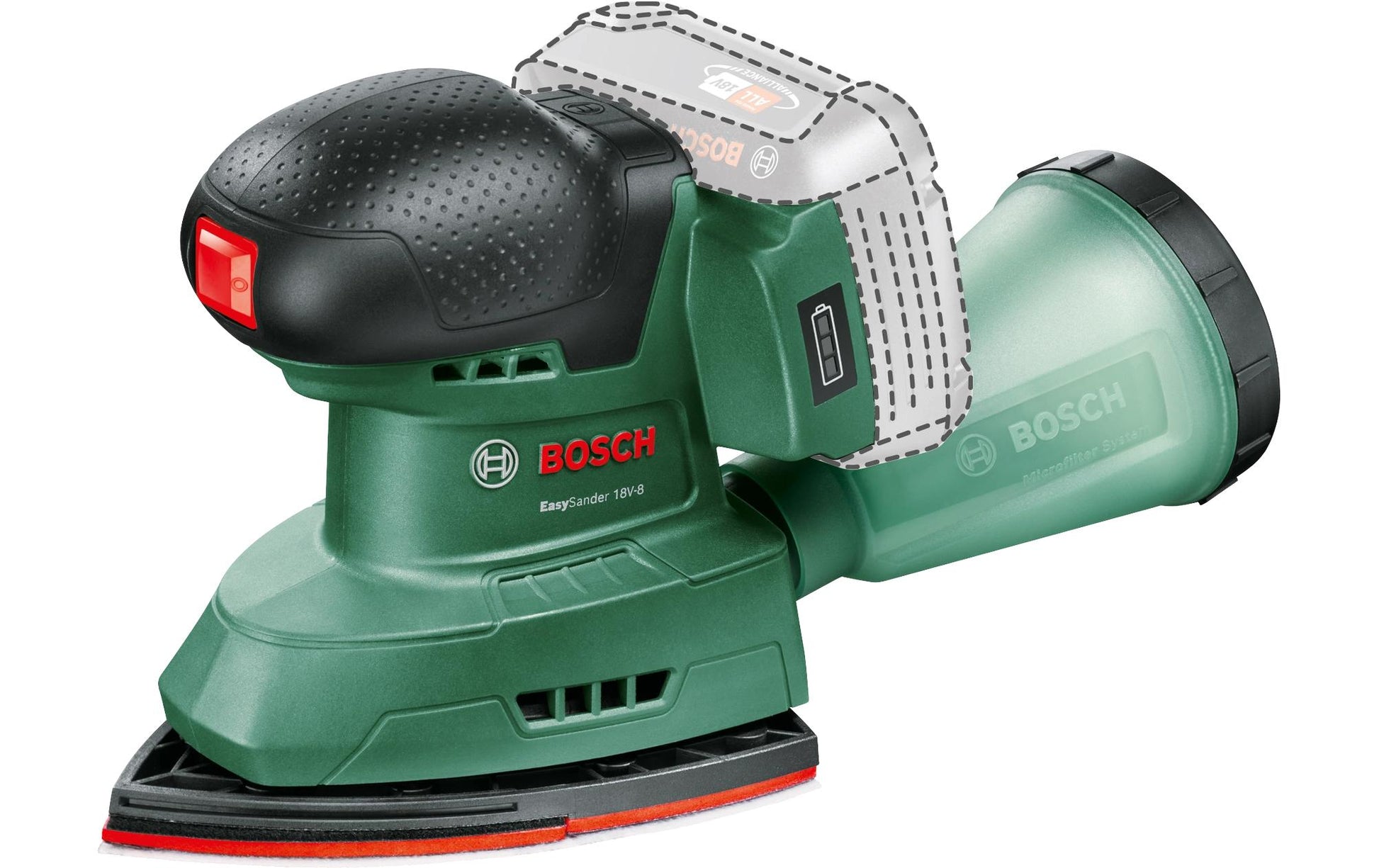 Bosch EasySander 18V-8 Akku-Multischleifer – 18 V – Klettverschluss – Schwingkreisdurchmesser 1,6 mm – Solo