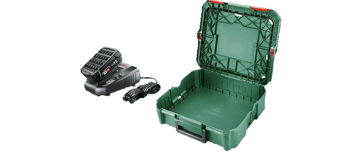 Bosch Starter-Set 18 V 2,5 Ah Li-Ion – PBA 18V + Ladegerät AL 1830 CV – für POWER FOR ALL 18 V