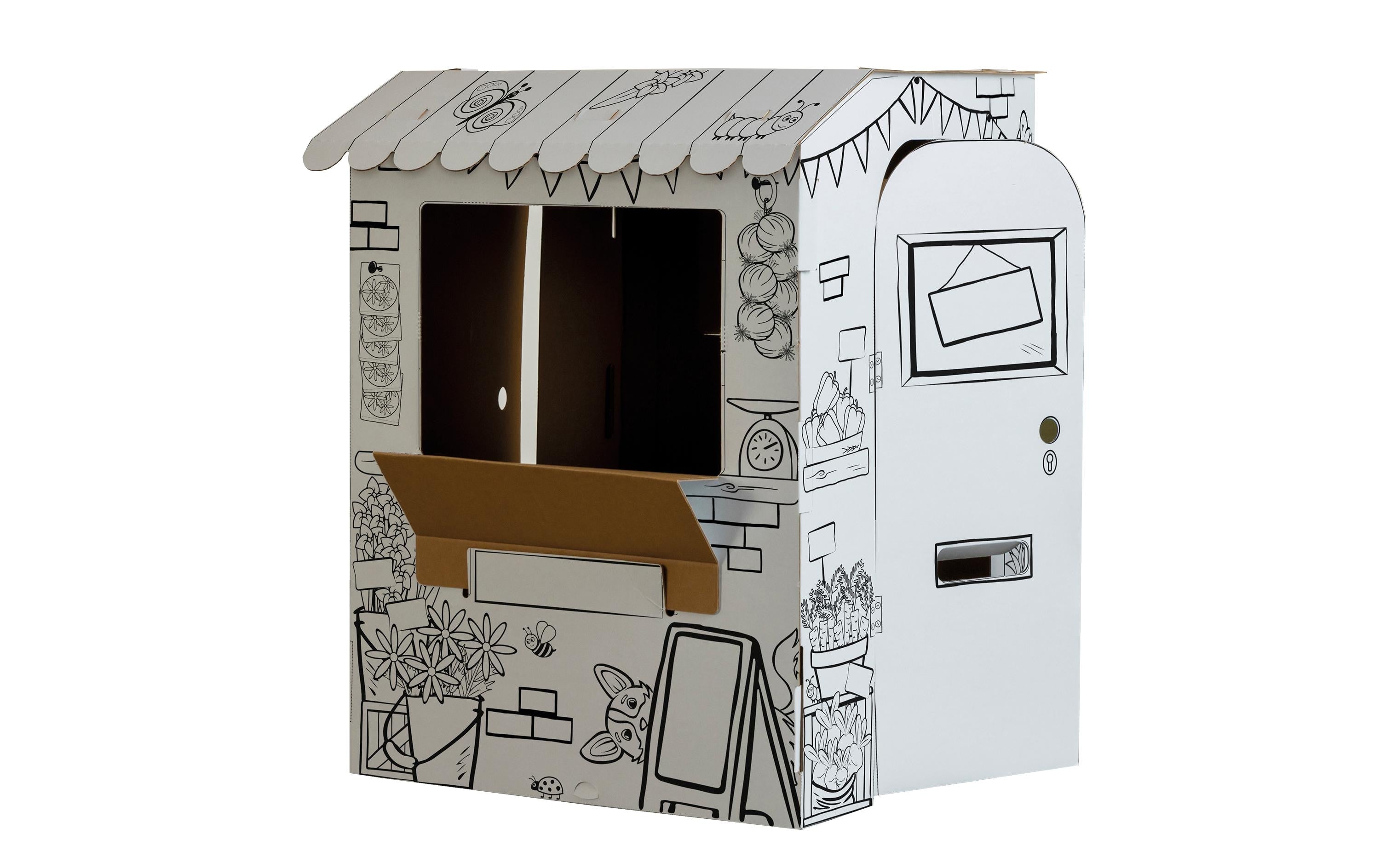 Fellowes Ausmal-Spielhaus Marktstand – 81,6 × 93,0 × 106,6 cm