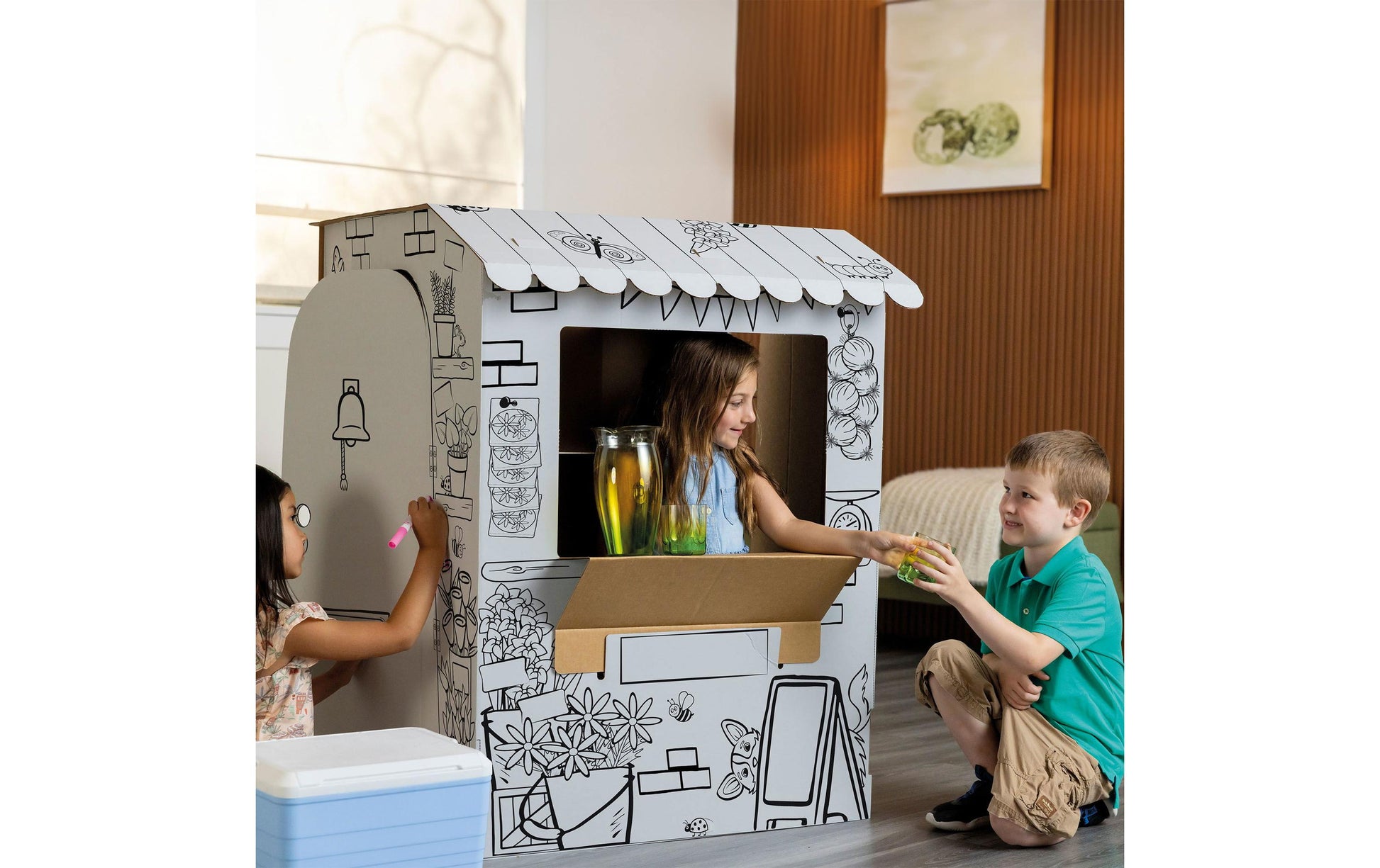 Fellowes Ausmal-Spielhaus Marktstand – 81,6 × 93,0 × 106,6 cm