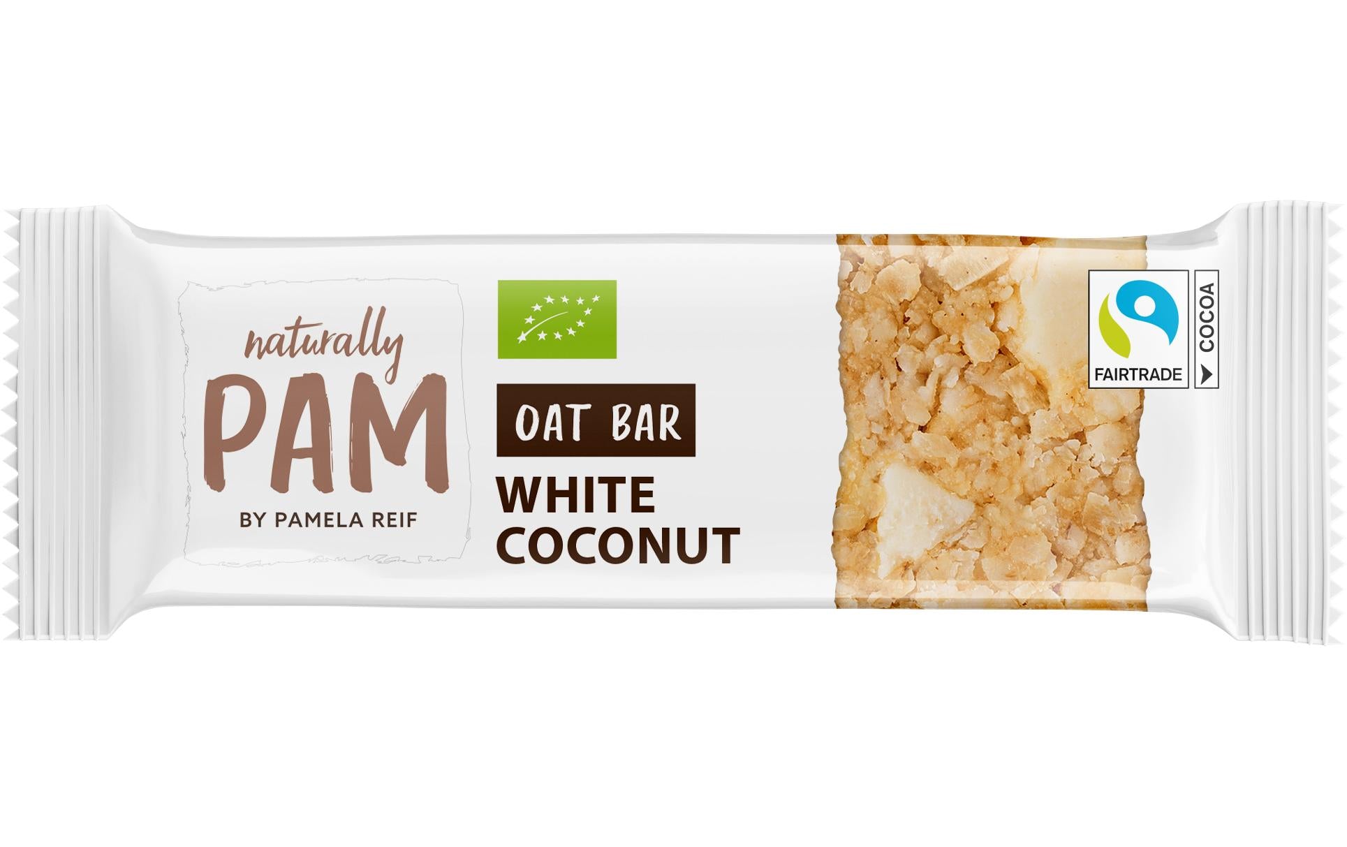 Naturally pam Bio Haferriegel – Weisse Kokos, Vegan – 12 × 40 g