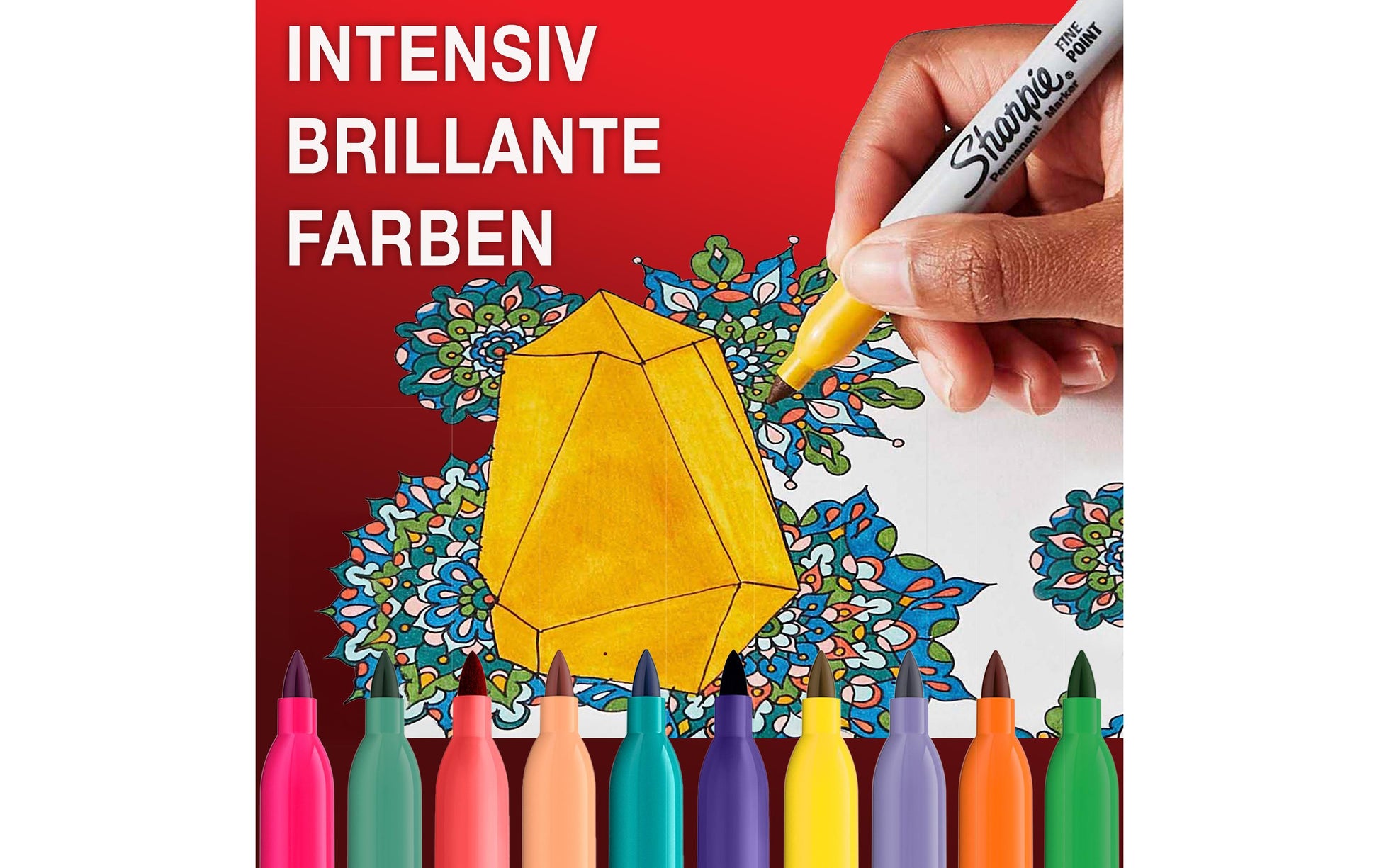 Sharpie Permanentmarker – Rundspitze – Orange – 12er-Pack