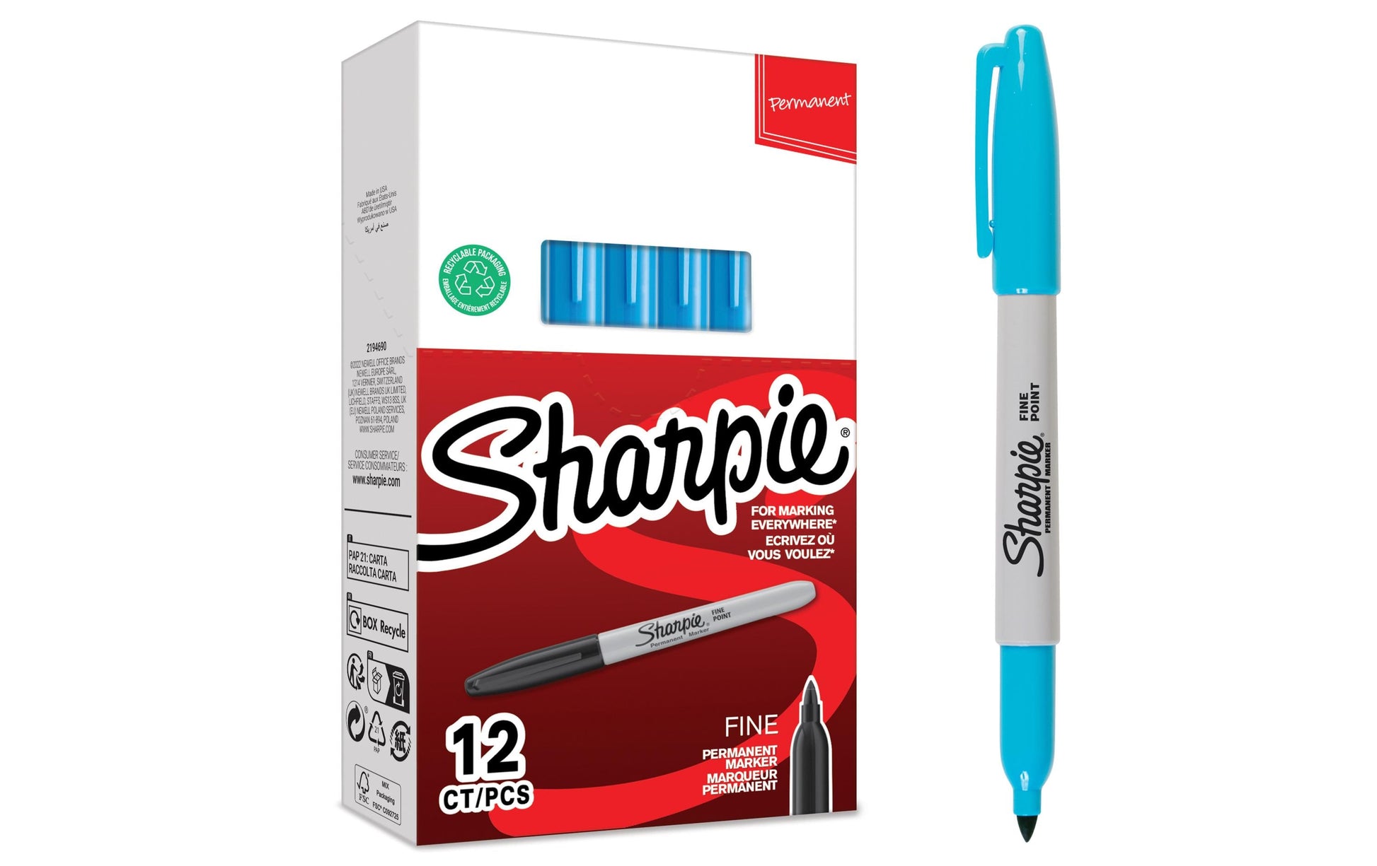 Sharpie Permanentmarker – Rundspitze – Türkis