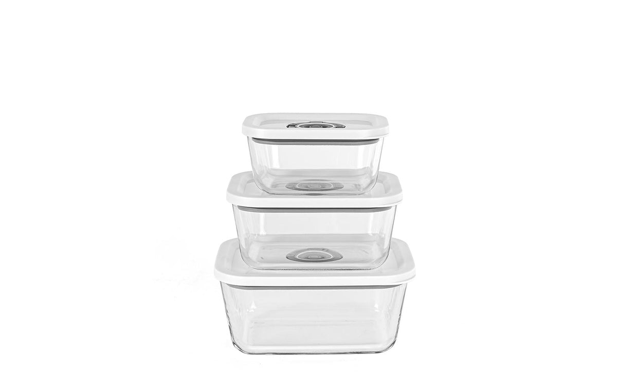 Rommelsbacher Vakuumbehälter VCG 1 – 350 ml, 670 ml, 1,1 l – für VAC 25 Handvakuumierer, VAC 253/S – 3 Stk.