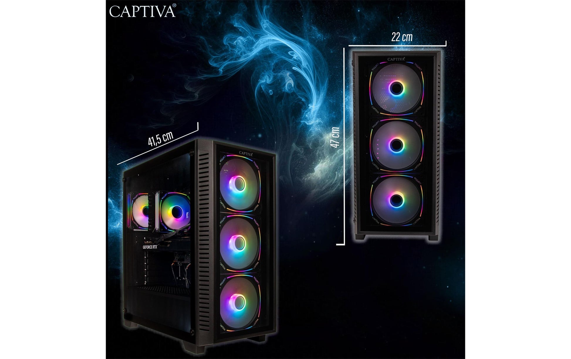Captiva Tower – AMD Ryzen 7 7800X3D, 32 GB RAM, 2 TB SSD, NVIDIA GeForce RTX 5060 Ti 8 GB, Windows 11 Home
