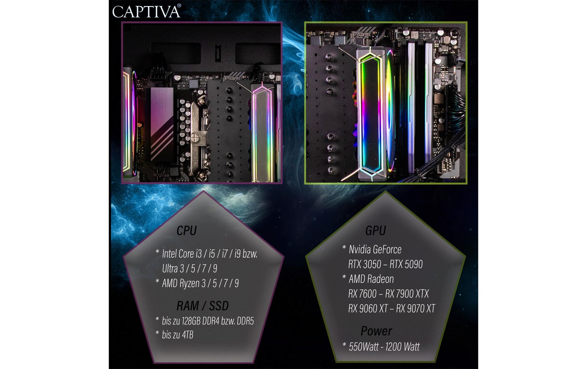 Captiva Tower – Intel Core Ultra 7 265KF, 32 GB RAM, 1 TB SSD, NVIDIA RTX 5070 12 GB, Windows 11 Home
