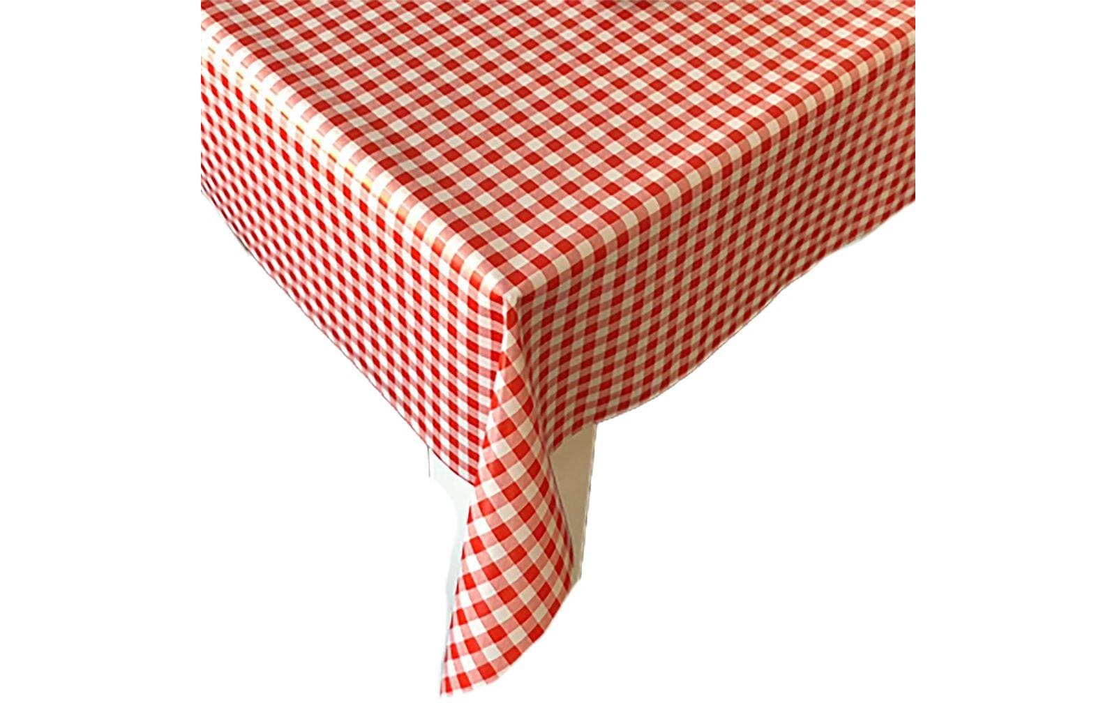 Hubatka Tischdecke – 140×170 cm, PVC, Rot/Weiss, Kariert