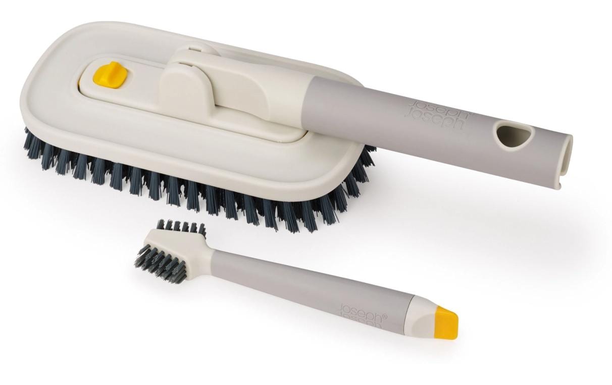 Joseph Joseph CleanTech Reinigungsset – Nylon, PP, Gummi, Grau, für Badezimmer, Fliesen, Fugen – 31,0 × 10,0 ×