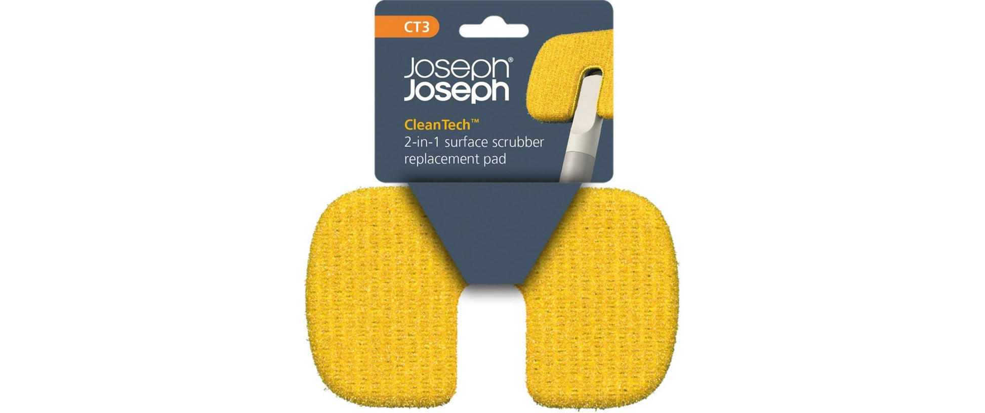 Joseph Joseph Wischbezug CleanTech – Mikrofaser/Schwamm, Gelb – für CleanTech 2-in-1, 18 × 11 cm