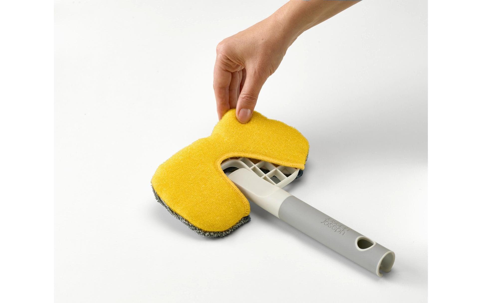 Joseph Joseph Scheuerbürste CleanTech – Polypropylen (PP), grau, 2-in-1 – für CleanTech Teleskopstange