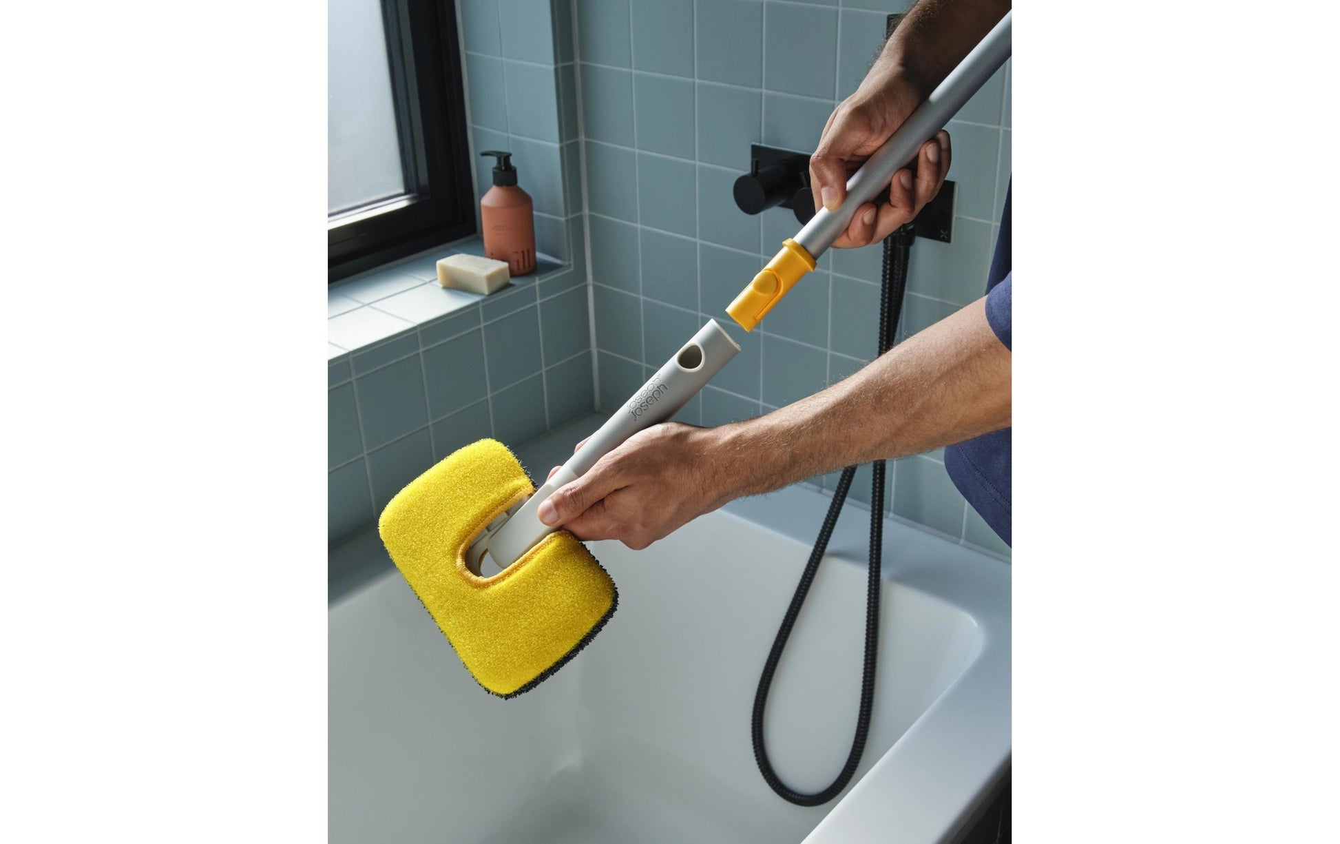 Joseph Joseph Scheuerbürste CleanTech – Polypropylen (PP), grau, 2-in-1 – für CleanTech Teleskopstange