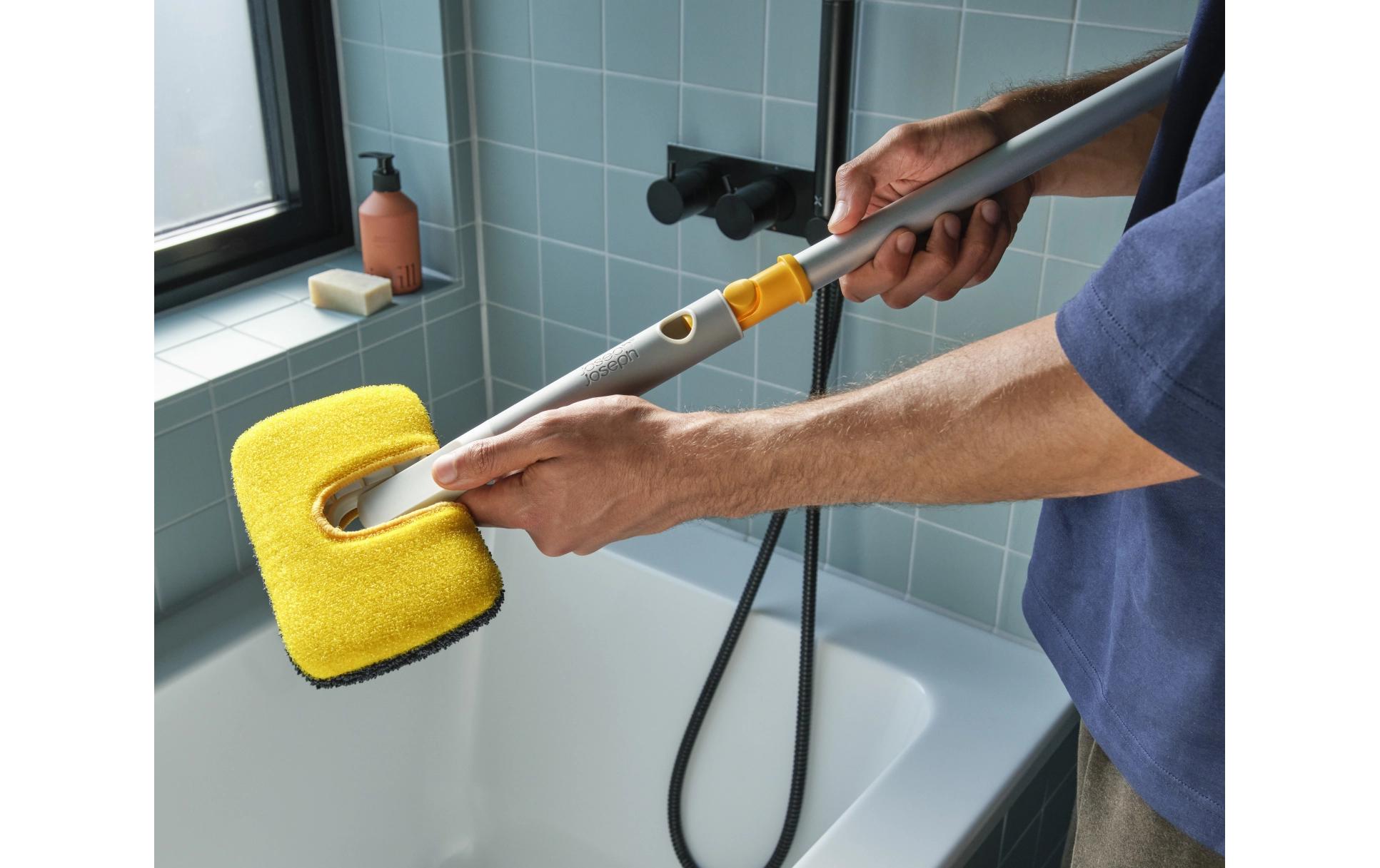 Joseph Joseph Scheuerbürste CleanTech – Polypropylen (PP), grau, 2-in-1 – für CleanTech Teleskopstange